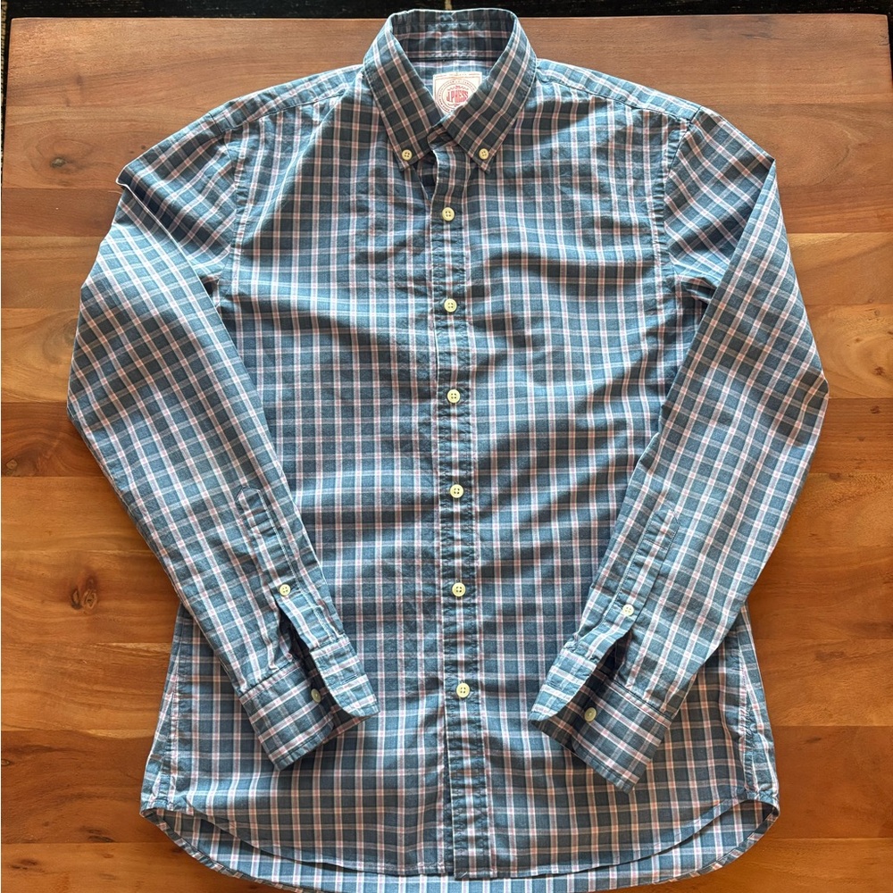 J Press Classic Blue Checkered Shirt